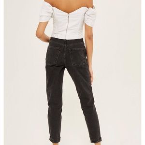 Topshop Moto High Rise Black Mom Jeans